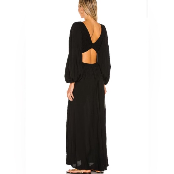 Indah Julie Solid Ruched Bodice Cutaway Maxi Dress - Picture 3 of 6